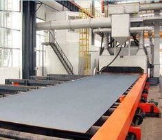 H Beam Shot Blasting Machine , Industrial Dust Remover Machine For Bridge Building